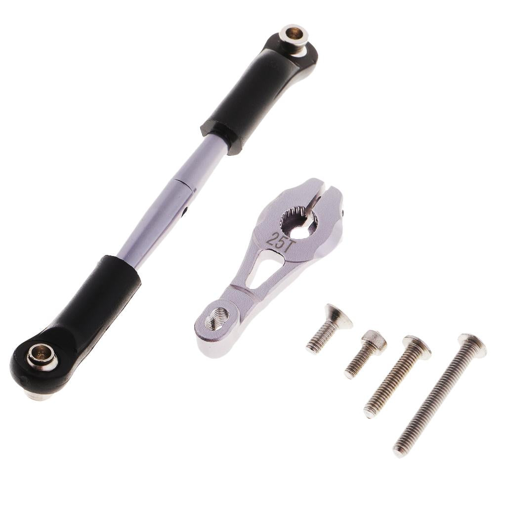 Aluminum Servo Horns & Rod Ends Steering Arm for 1/10 RC Car Silver