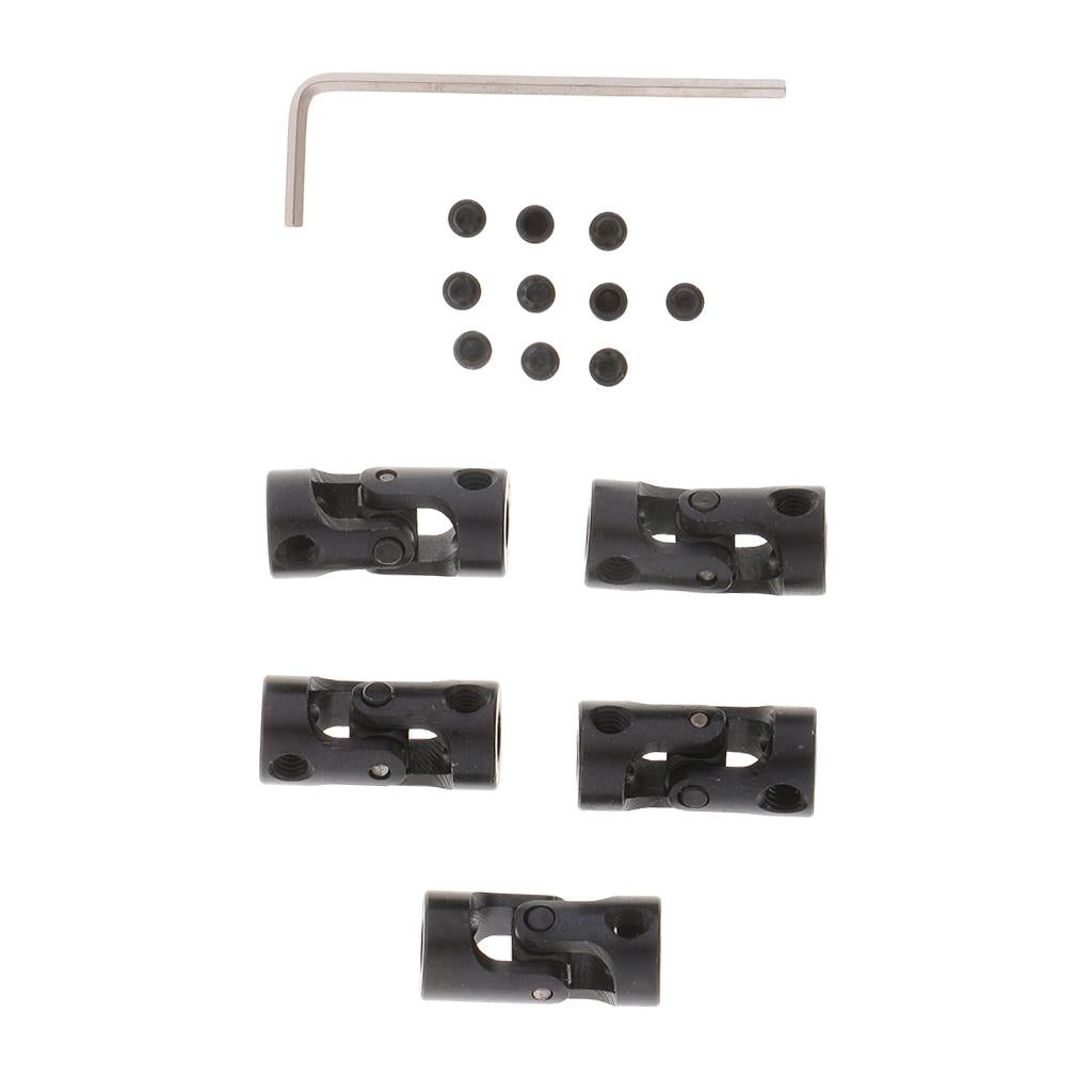 5pcs Black Motor Shaft Coupling Coupler for RC Car Boat Robot Model 5 to 5mm