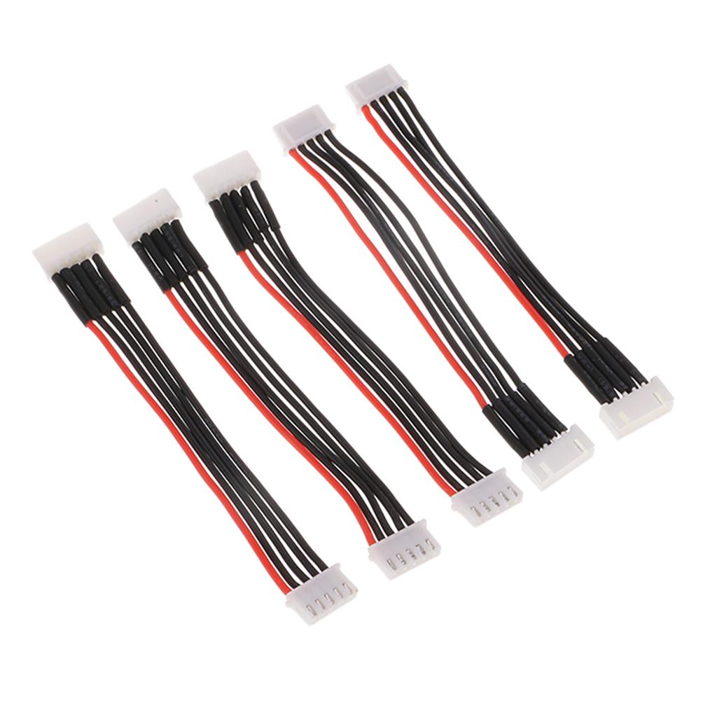 5PCS Silicone JST-XH Balance Cable 22AWG for Lipo Lithium Battery 4S (14.8V)