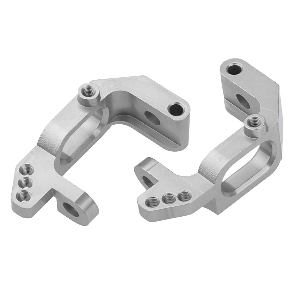 2Piece Aolly Front Hub Carrier 102210 02015 for 1/10 HSP 94123 RC Car Silver