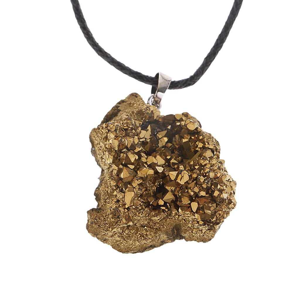 Vintage Natural Agate Pendant Necklace Handicrafts Agate Gift Gold