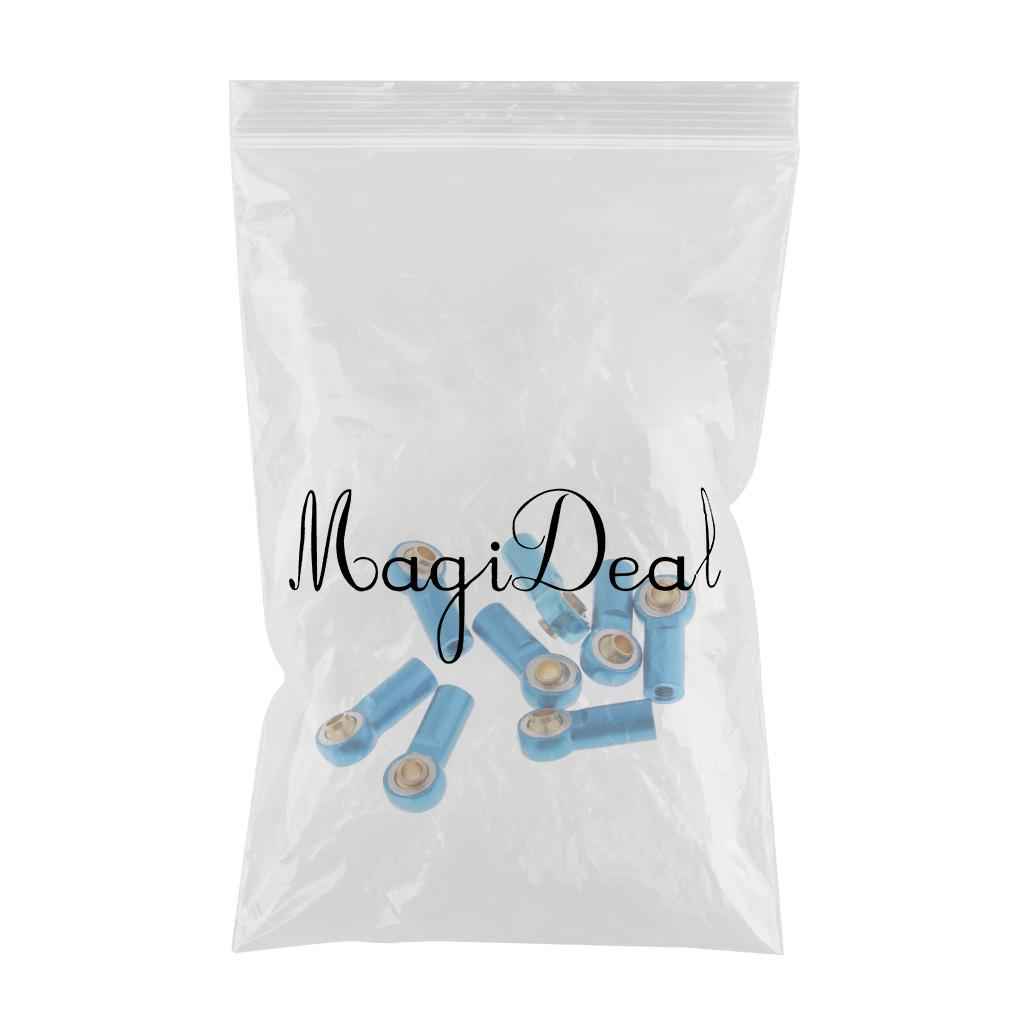 8 Pieces M3 Aluminum Link Rod End Ball Joint for 1/10 RC Car Parts Blue