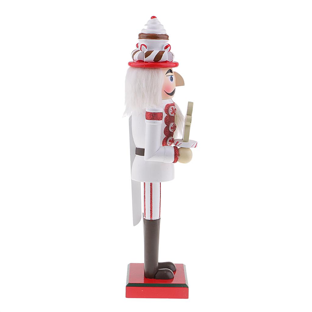 36cm Wooden Nutcracker Solider Figure Model Puppet Doll Home Office Decor B