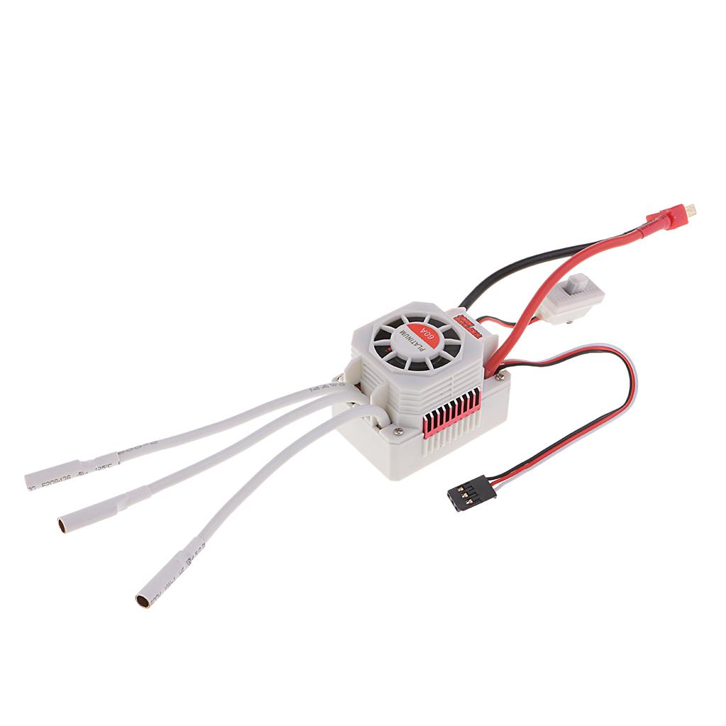 60A 2-4S RC Brushless Electronic Speed Controller Waterproof ESC for RC Car