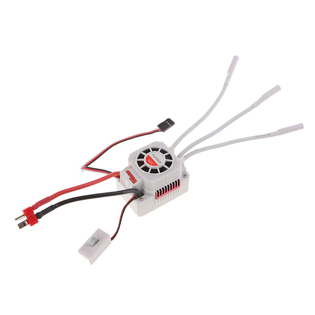60A 2-4S RC Brushless Electronic Speed Controller Waterproof ESC for RC Car