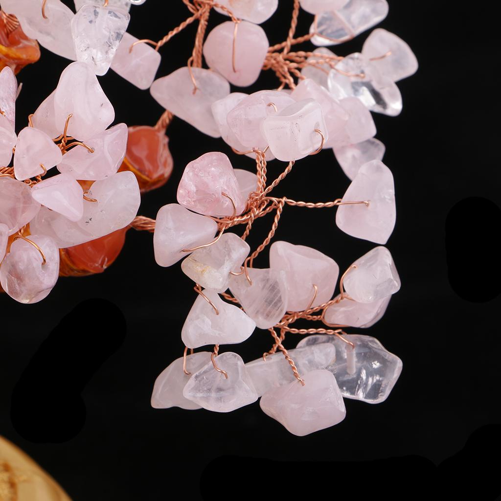Wealth Lucky Money Tree Feng Shui Crystal Plastic Tree Home Decor Pink