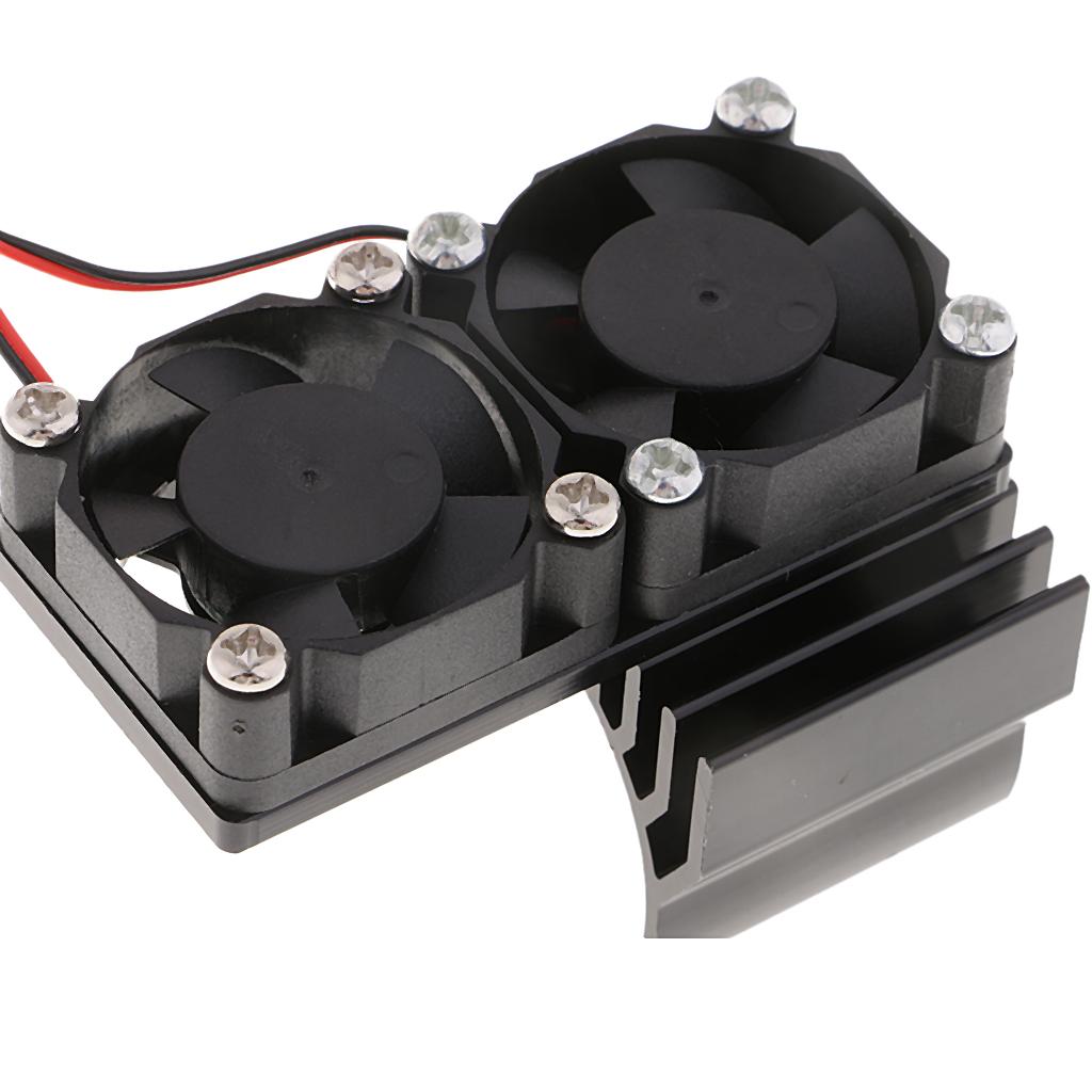 Brushed Brushless Motor Heatsink Radiator and Cooling Fan for 550 540 Black