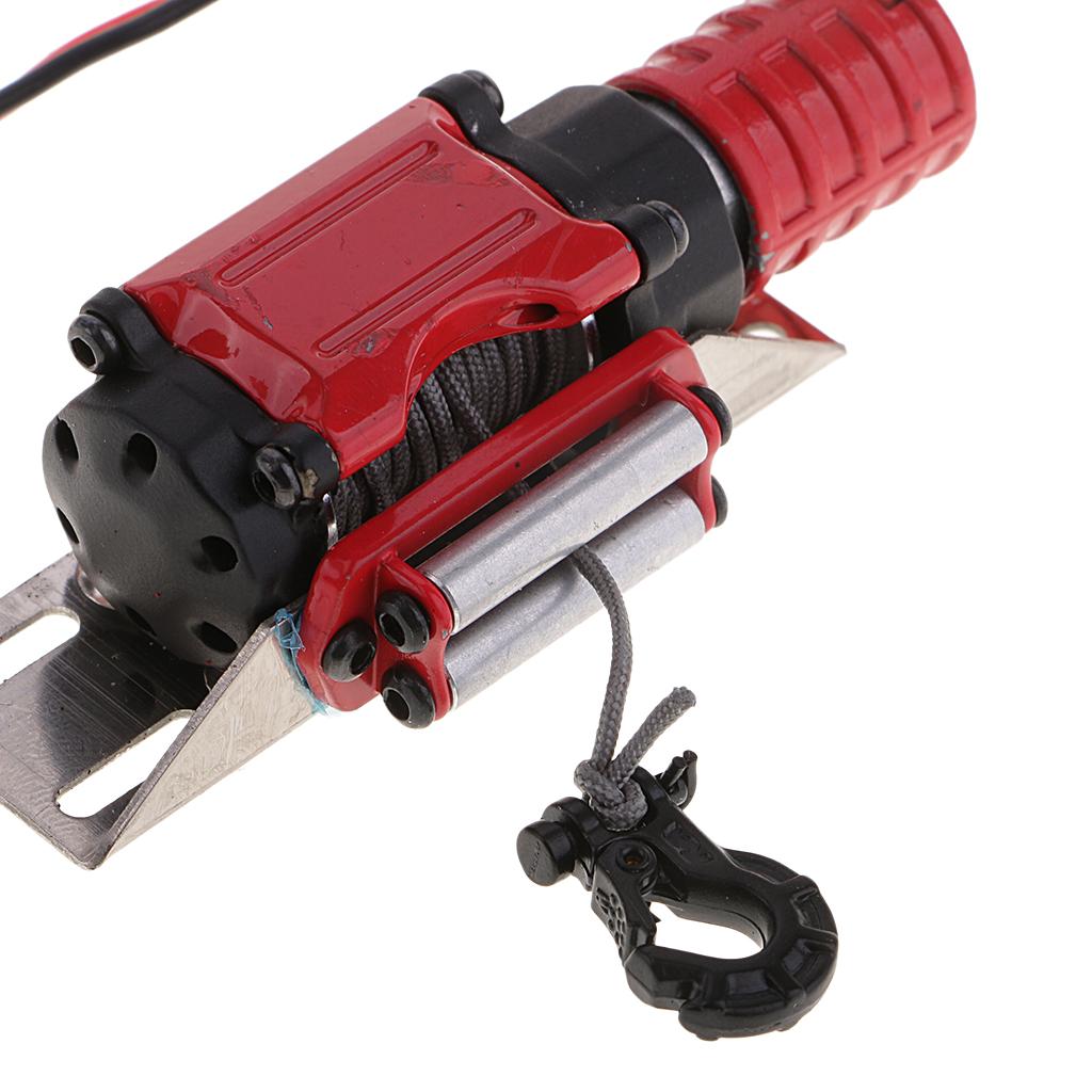 Steel Wired Automatic Winch for 1/10 RC Rock Crawler D90 SCX10 TRX-4 Red
