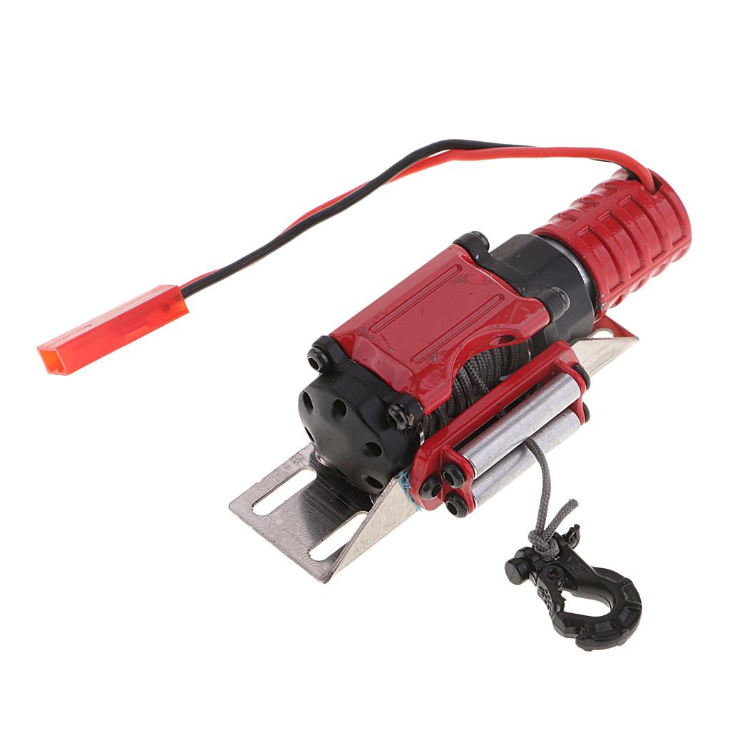 Steel Wired Automatic Winch for 1/10 RC Rock Crawler D90 SCX10 TRX-4 Red