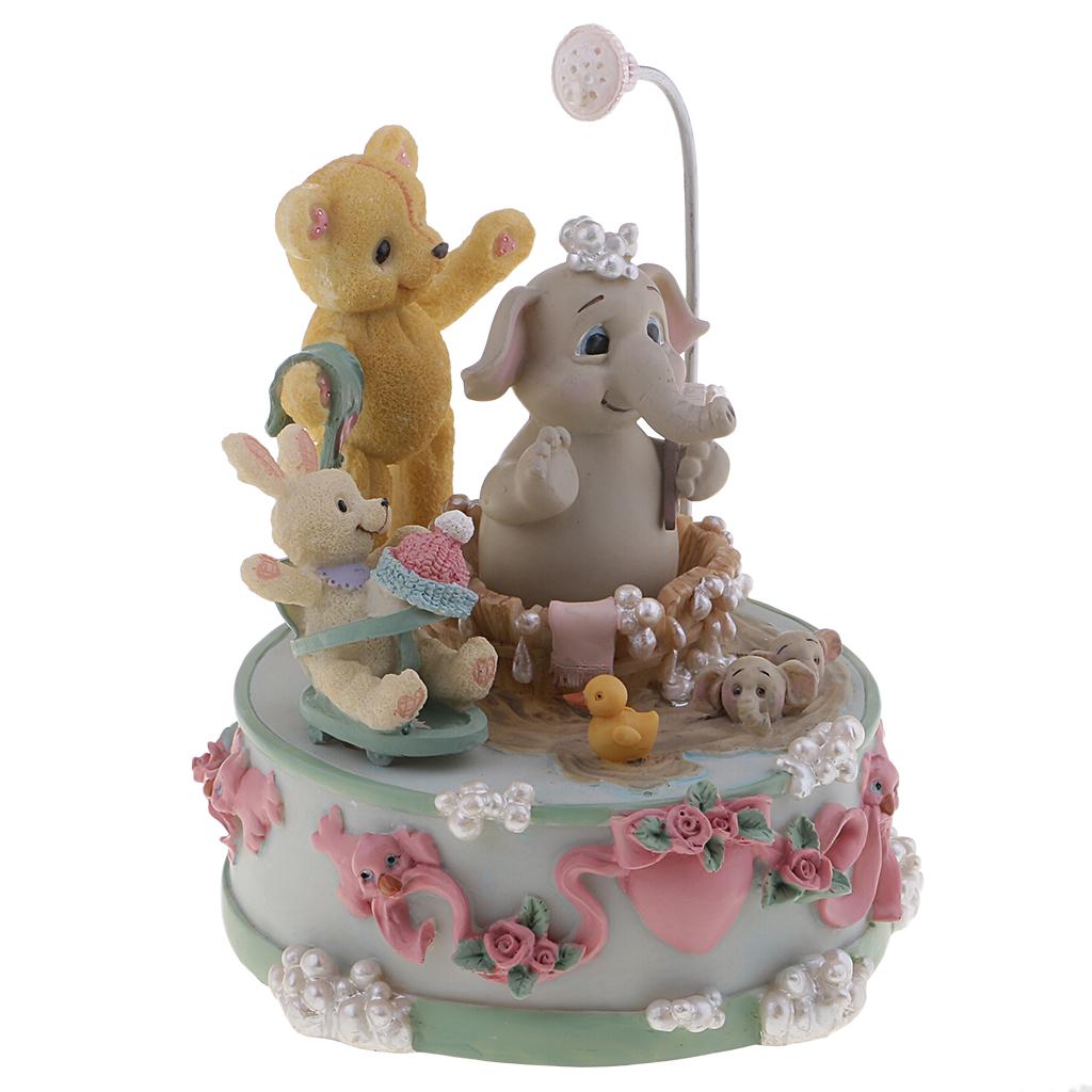 Cute Music Box Resin Musical Box Romantic Birthday Gift for Children Kids