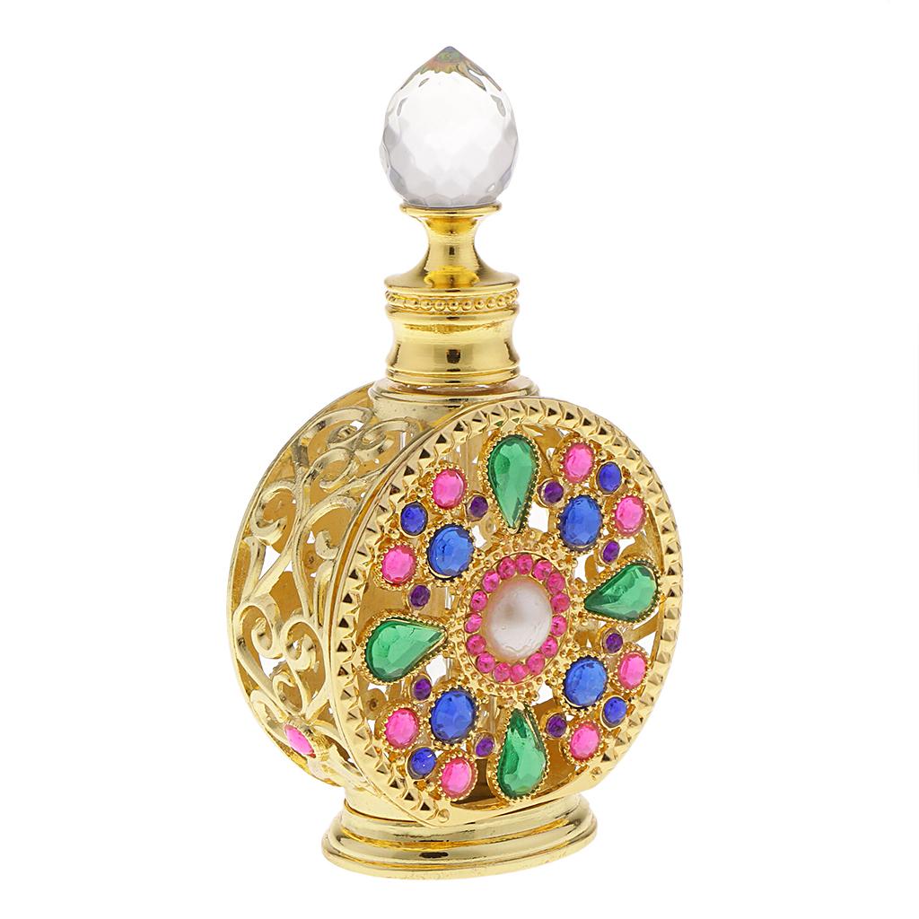 10ml Vintage Glass Empty Perfume Spray Bottle Atomizer Refillable Gold