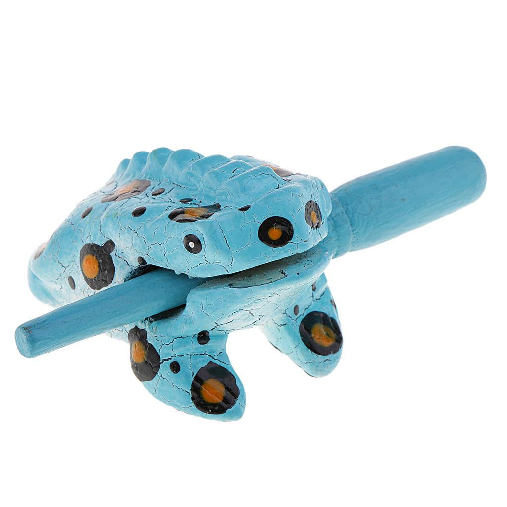 Traditional Craft Wooden Luck Frog Art Figurines Home Ornaments Blue