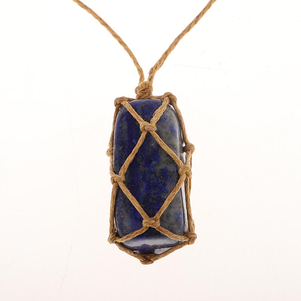 Natural Crystal Lapis Lazuli Stone Pendant Chains Necklace for Women Jewelry