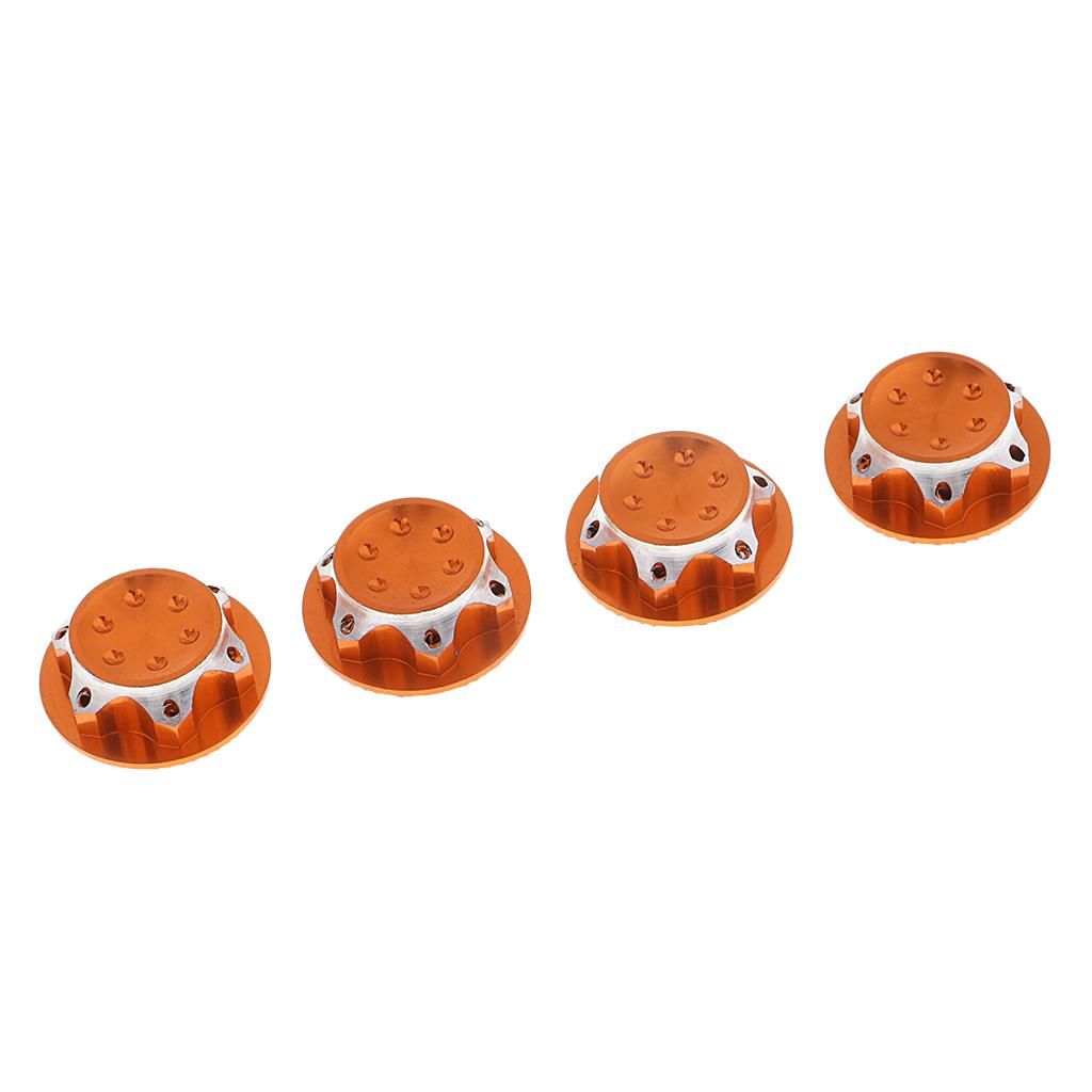 4Pcs Aluminum Wheel Hub Cover 17mm Hex Nut for RC 1/8 Model Car Parts Orange