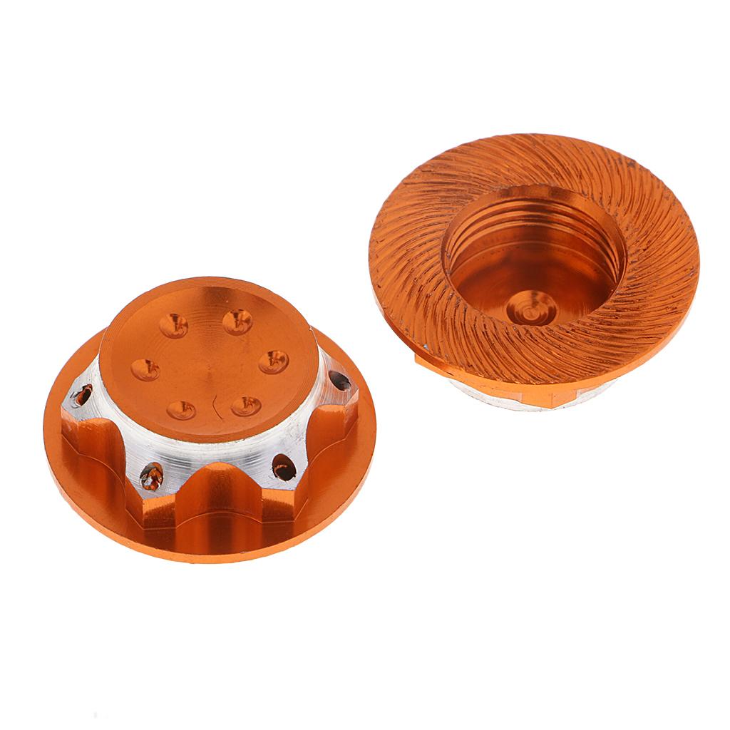 4Pcs Aluminum Wheel Hub Cover 17mm Hex Nut for RC 1/8 Model Car Parts Orange