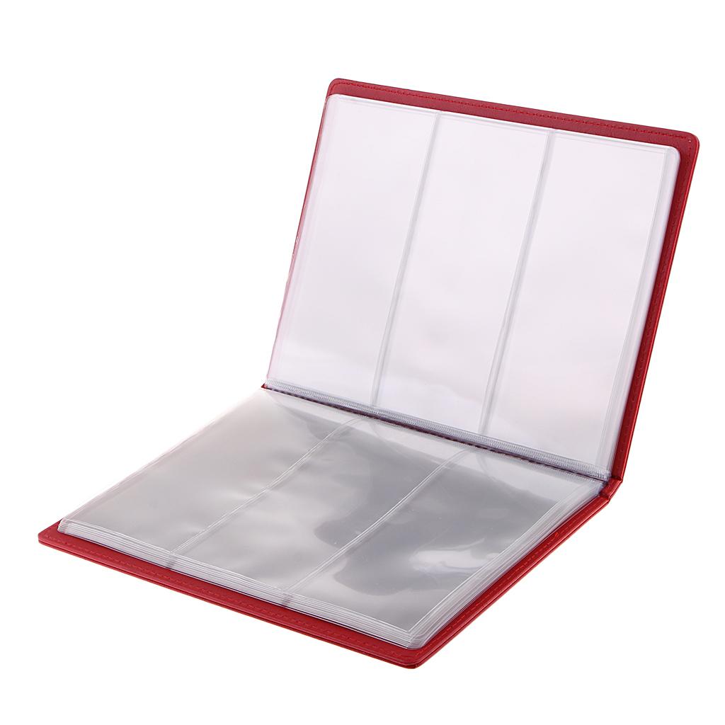 20 Pages Paper Money Banknotes Collection Album Bill Book Folder Red