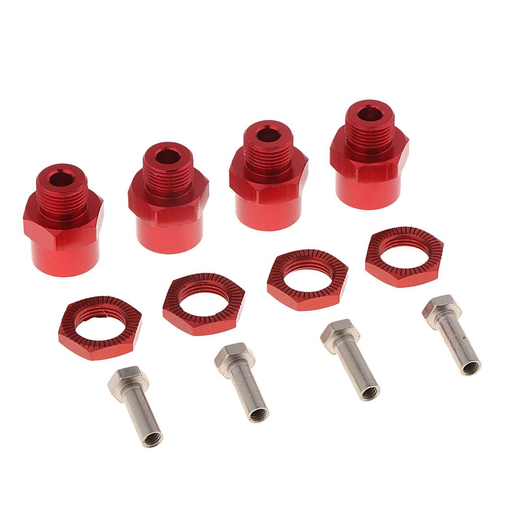 Wheel Hex Hub 12mm Extension Adaptor Longer Combiner for 1/10 RC Car Red
