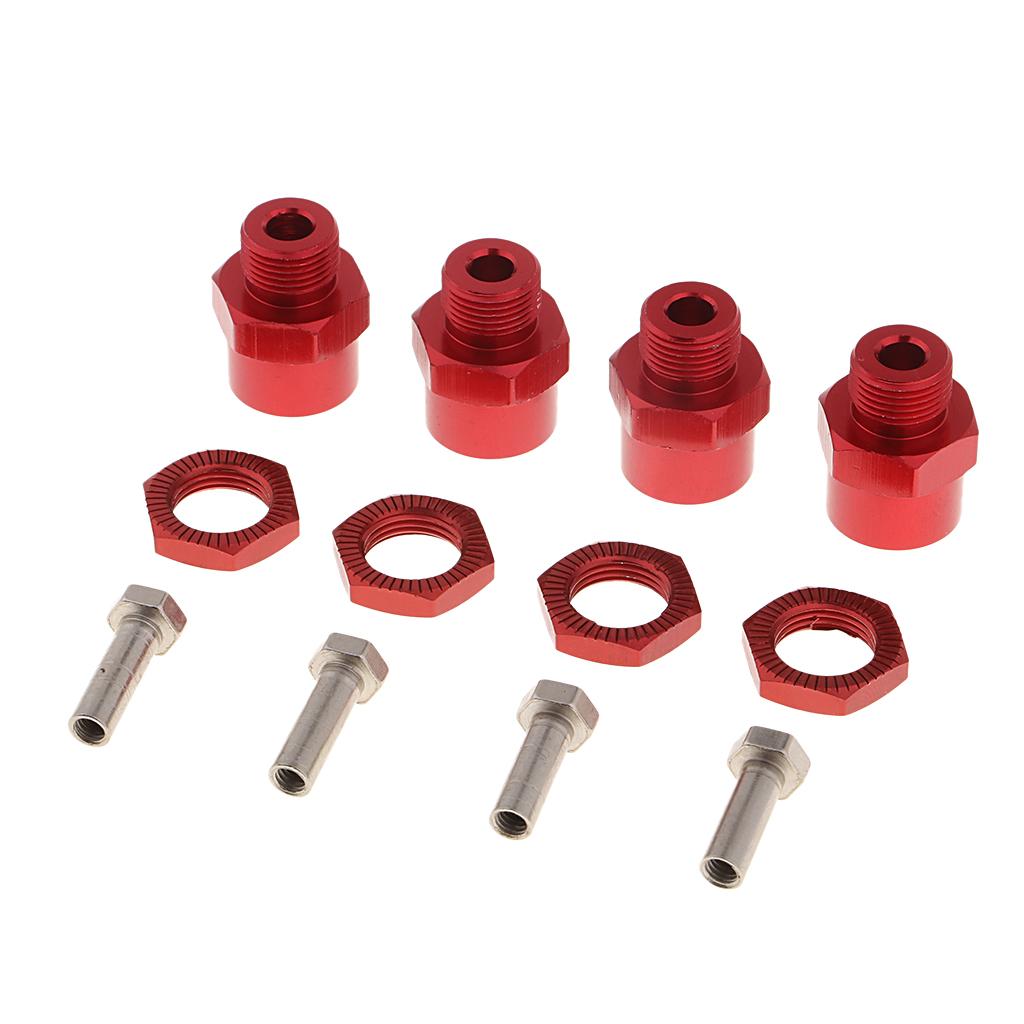Wheel Hex Hub 12mm Extension Adaptor Longer Combiner for 1/10 RC Car Red