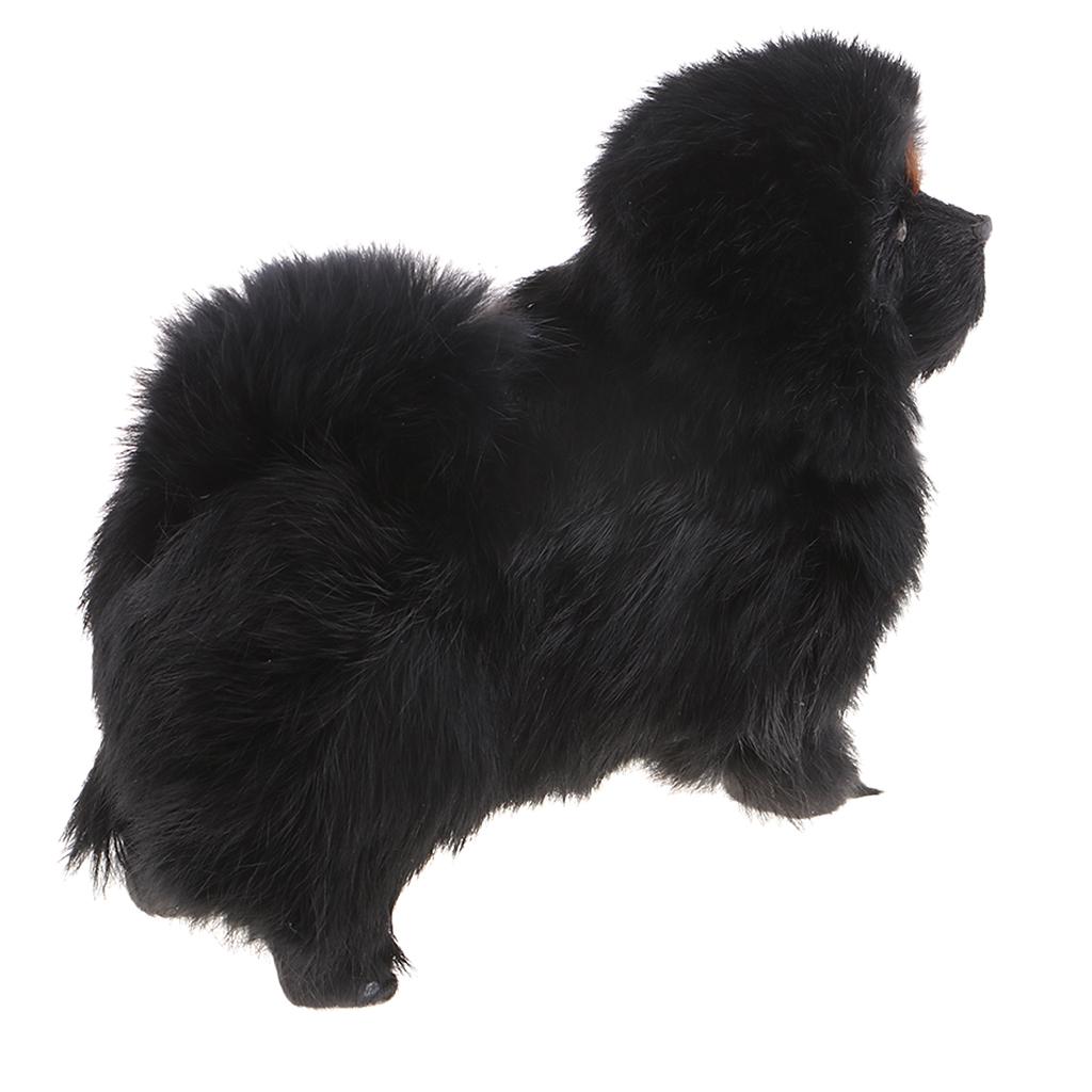 Simulation Tibetan Mastiff Model for Home Garden Miniature Props Deocr Black
