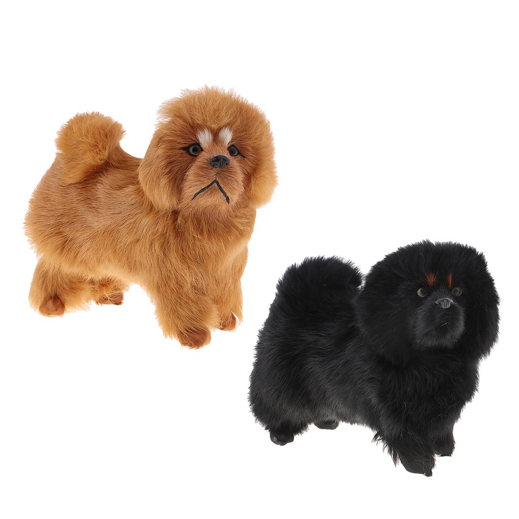 Simulation Tibetan Mastiff Model for Home Garden Miniature Props Deocr Black