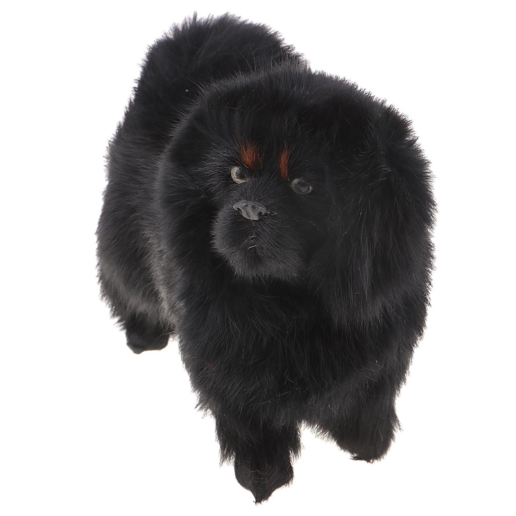 Simulation Tibetan Mastiff Model for Home Garden Miniature Props Deocr Black