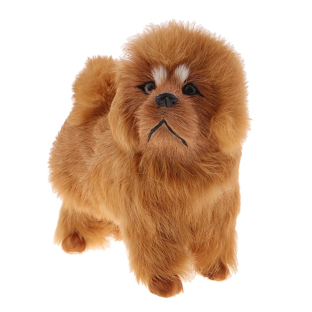 Simulation Tibetan Mastiff Model for Home Garden Miniature Props Deocr Brown