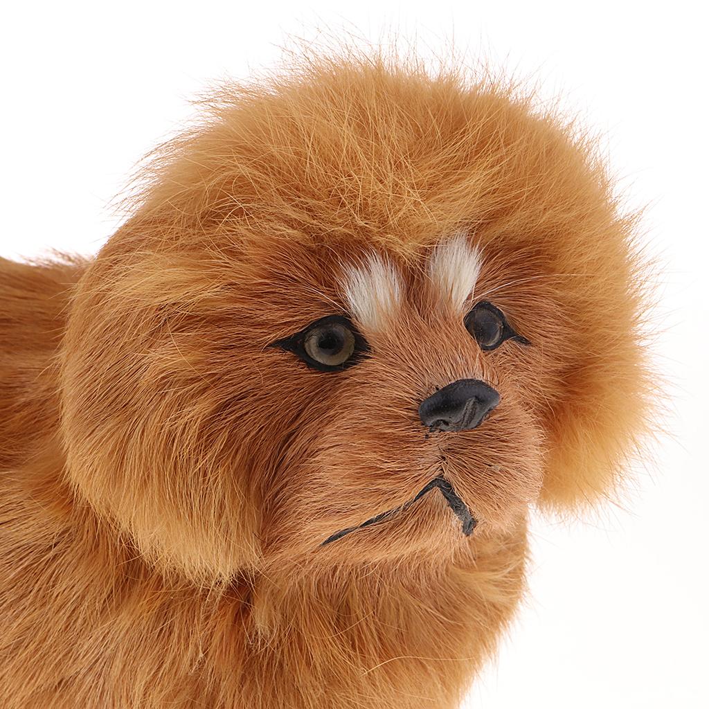 Simulation Tibetan Mastiff Model for Home Garden Miniature Props Deocr Brown