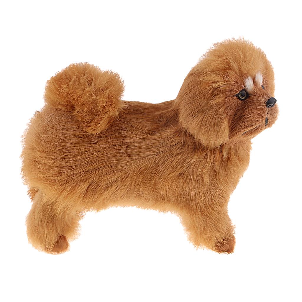 Simulation Tibetan Mastiff Model for Home Garden Miniature Props Deocr Brown