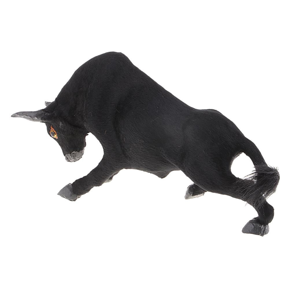 Simulation Bullfighting Model for Home Garden Miniature Props Deocr Black