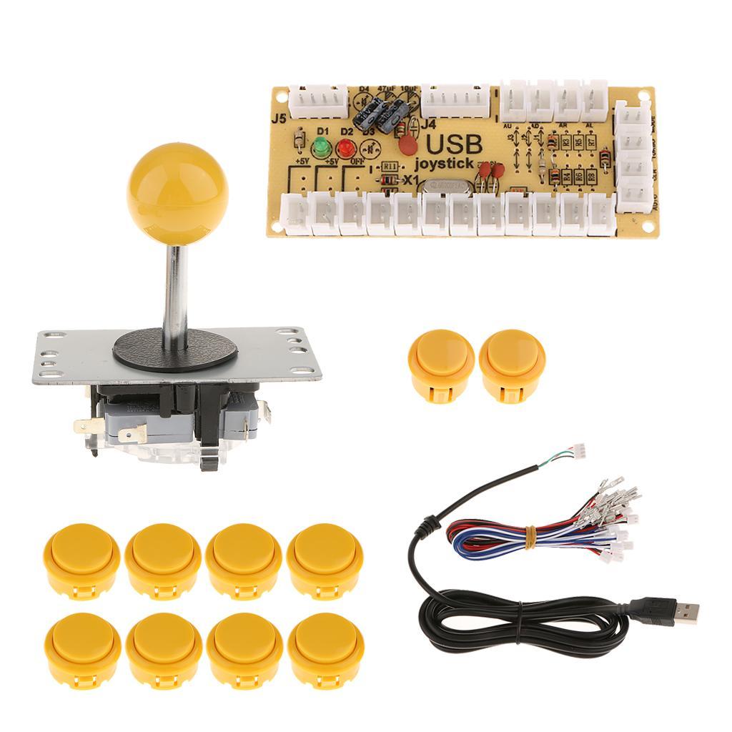 Zero Delay USB Encoder Board PC Controller Joystick DIY Kits for Arcade Game Yellow
