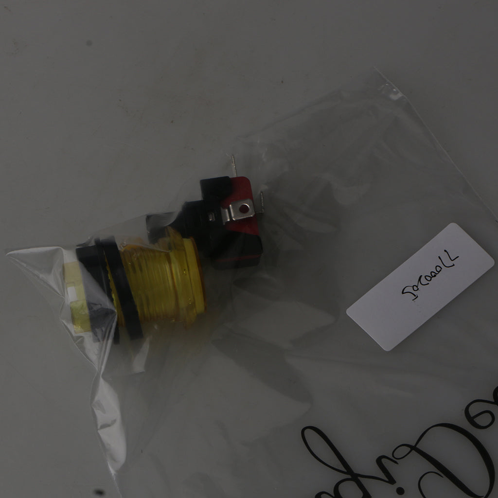 32mm Round Game Machine Arcade Push Button LED Illuminated & Switch DC12V Yellow