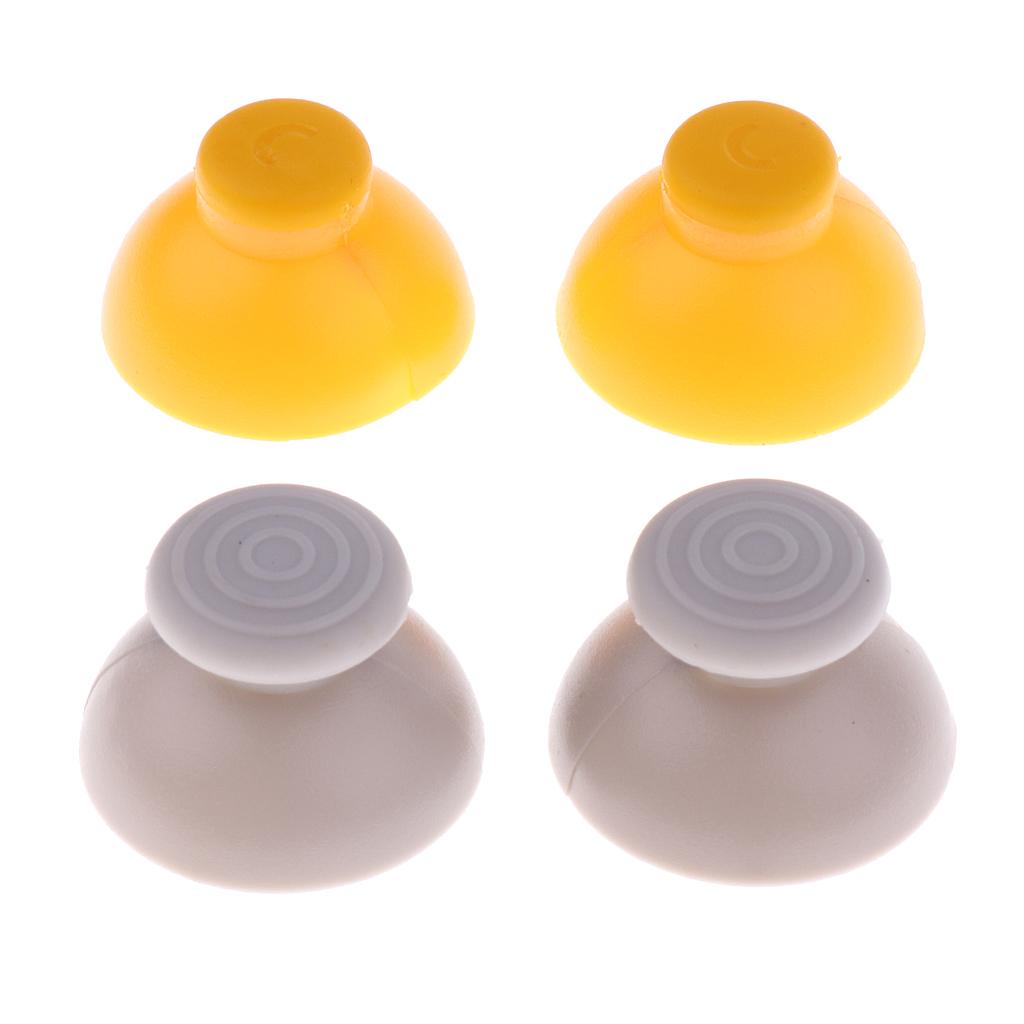 2x4x Joystick Caps 2Grey&2Yellow Replace For Nintendo GameCube NGC Controller
