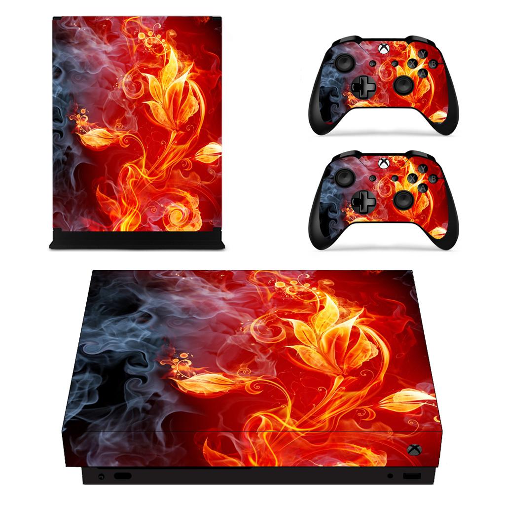 For One X Console Skin Decal Sticker+2 Controller Skin Fire