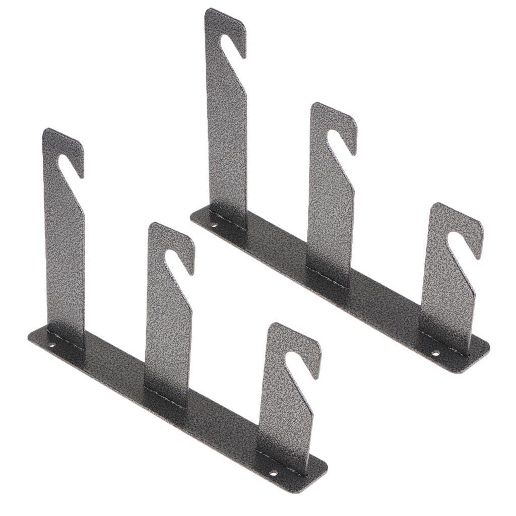 1 Pair 3 Roller Wall Mounting Manual Background Frame Support Bracket Hooks