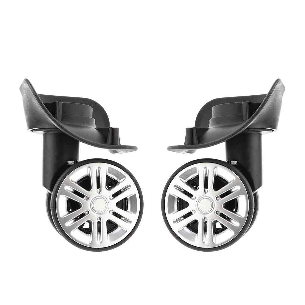 1 Pair Mi Shaped Silent Swivel Suitcase Luggage Baggage Wheels Replacement Casters