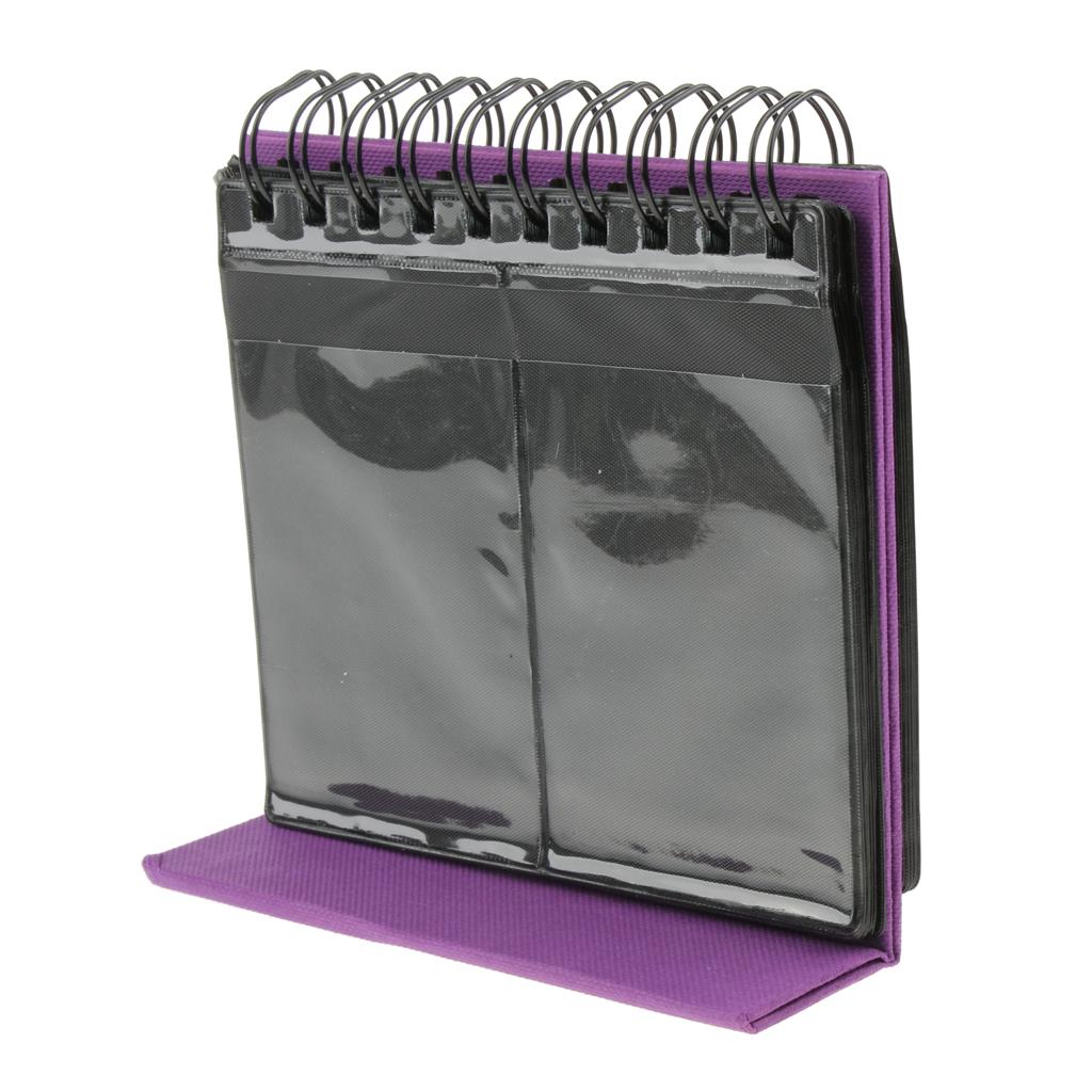 Calendar Vertical Flip Photo Album Self Adhesive Memo Book 68 3 Purple"