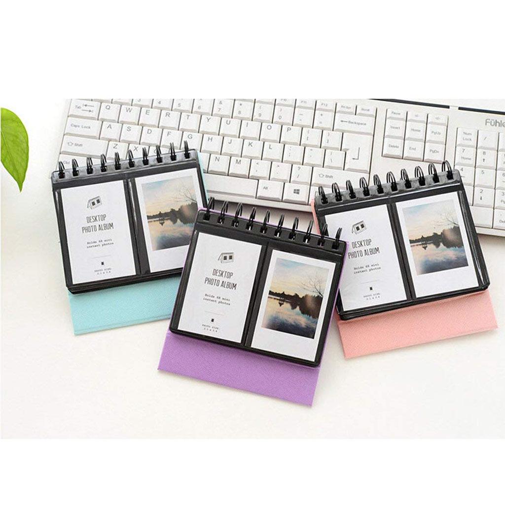 Calendar Vertical Flip Photo Album Self Adhesive Memo Book 68 3 Purple"