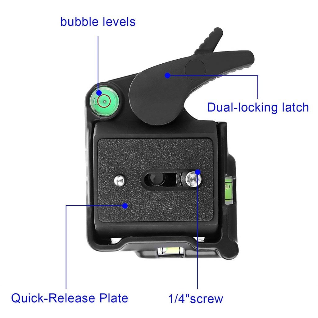 Compact Quick Release Adapter Assembly Platform Clamp + QR Plate Mount Base