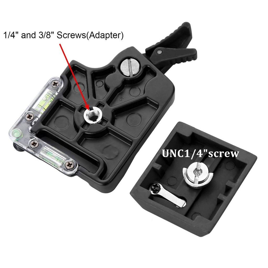 Compact Quick Release Adapter Assembly Platform Clamp + QR Plate Mount Base