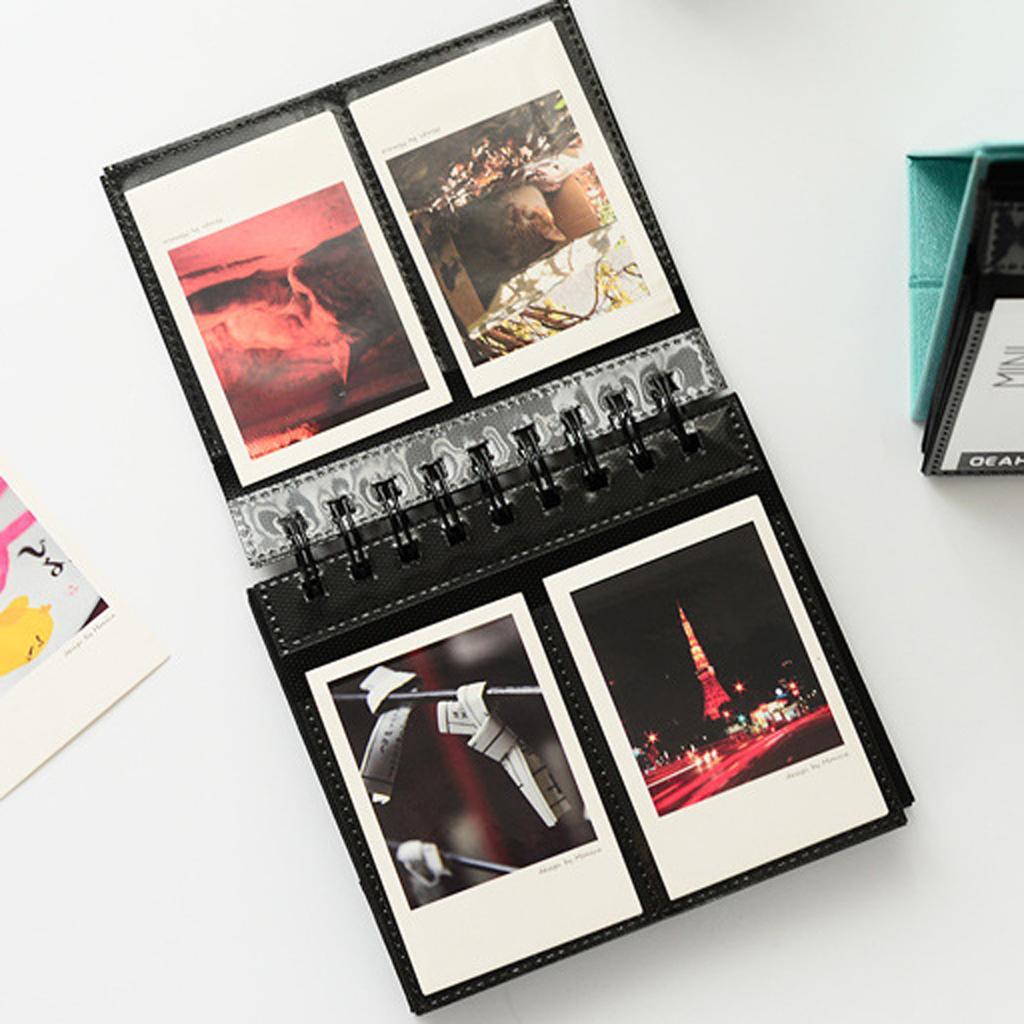 Calendar Vertical Flip Photo Album Self Adhesive Memo Book 68Pockets 3 Blue"