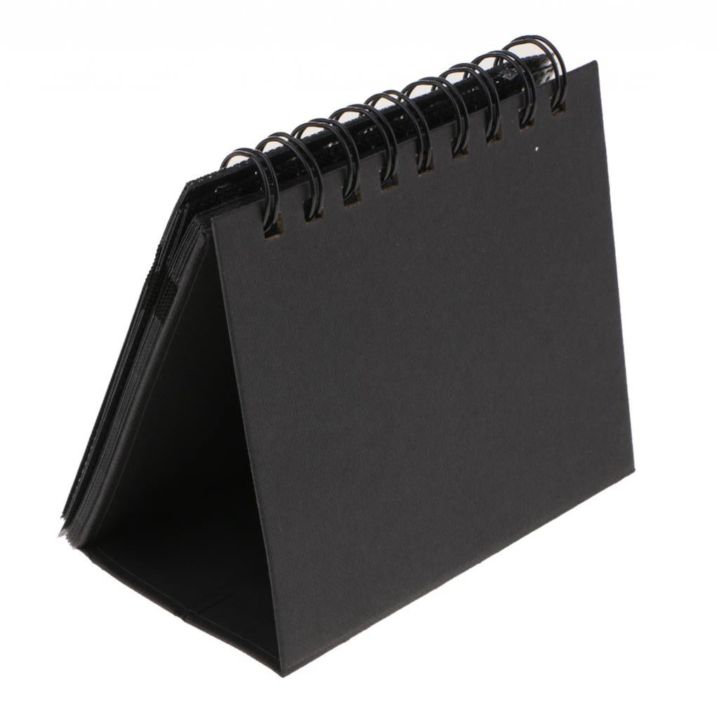 Calendar Vertical Flip Photo Album Self Adhesive Memo Book 68Pocket 3 Black"