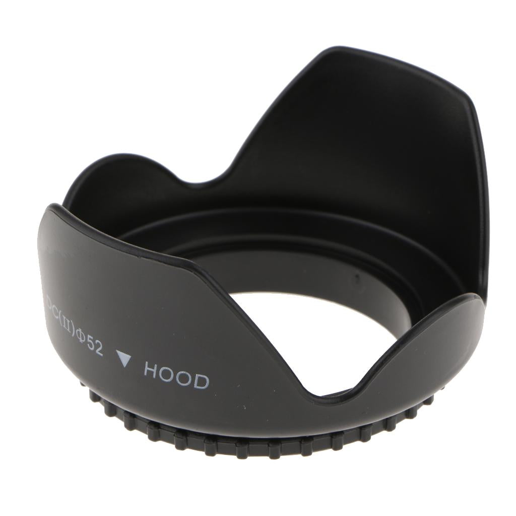 52mm Screw Mount Reversible Tulip Flower Crown Petal Shaped Camera Lens Hood