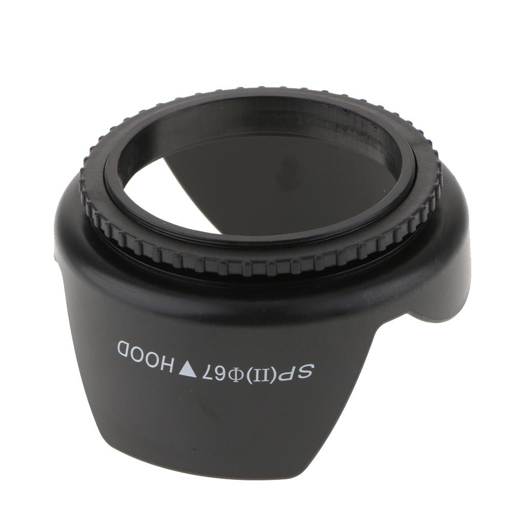 67mm Screw Mount Reversible Tulip Flower Crown Petal Shaped Camera Lens Hood