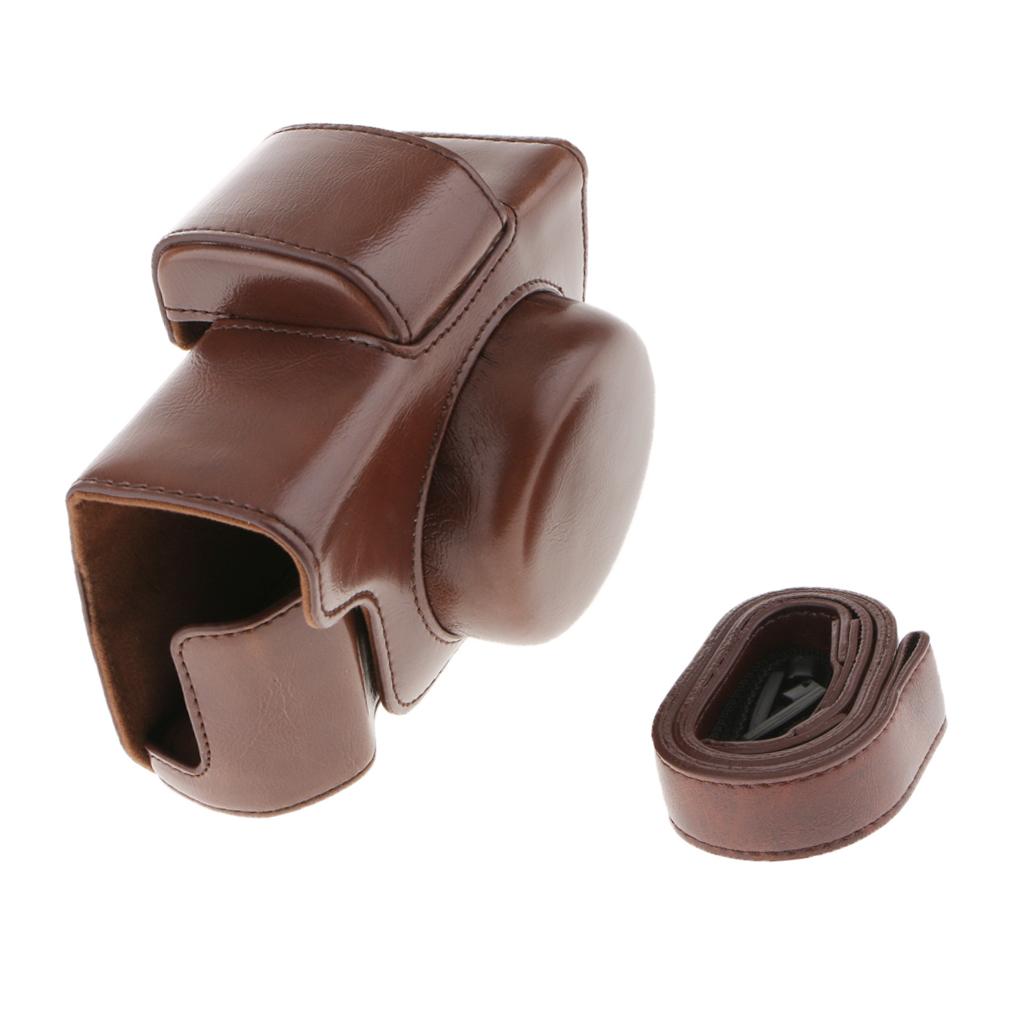 Full Body Fit Camera Bag Protective Case Cover for Olympus EM10II - Coffee