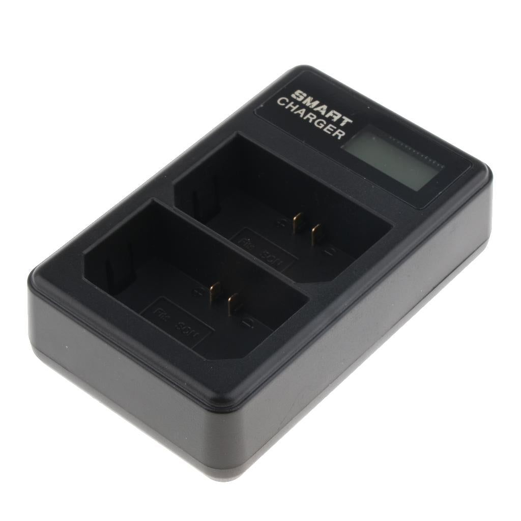 LCD Display USB Dual Port Slot Battery Charger with Cable for Sony NP-FZ100