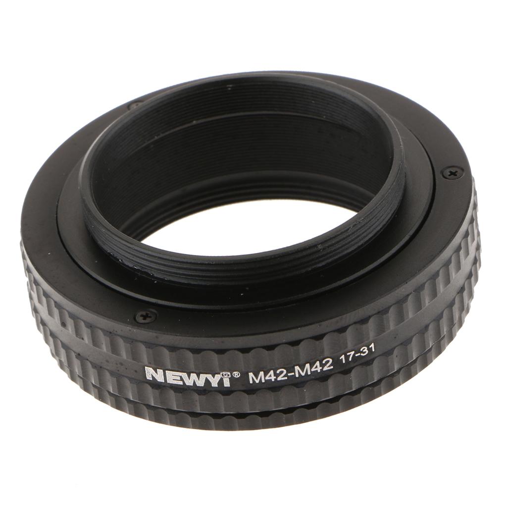 M42 to M42 Adjustable Focusing Helicoid 17-31mm Macro Extension Tube Black