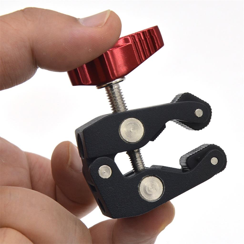 Camera Clamp Mount for Tripod Flash Bracket Studio Light Stand 1/4 3/8""