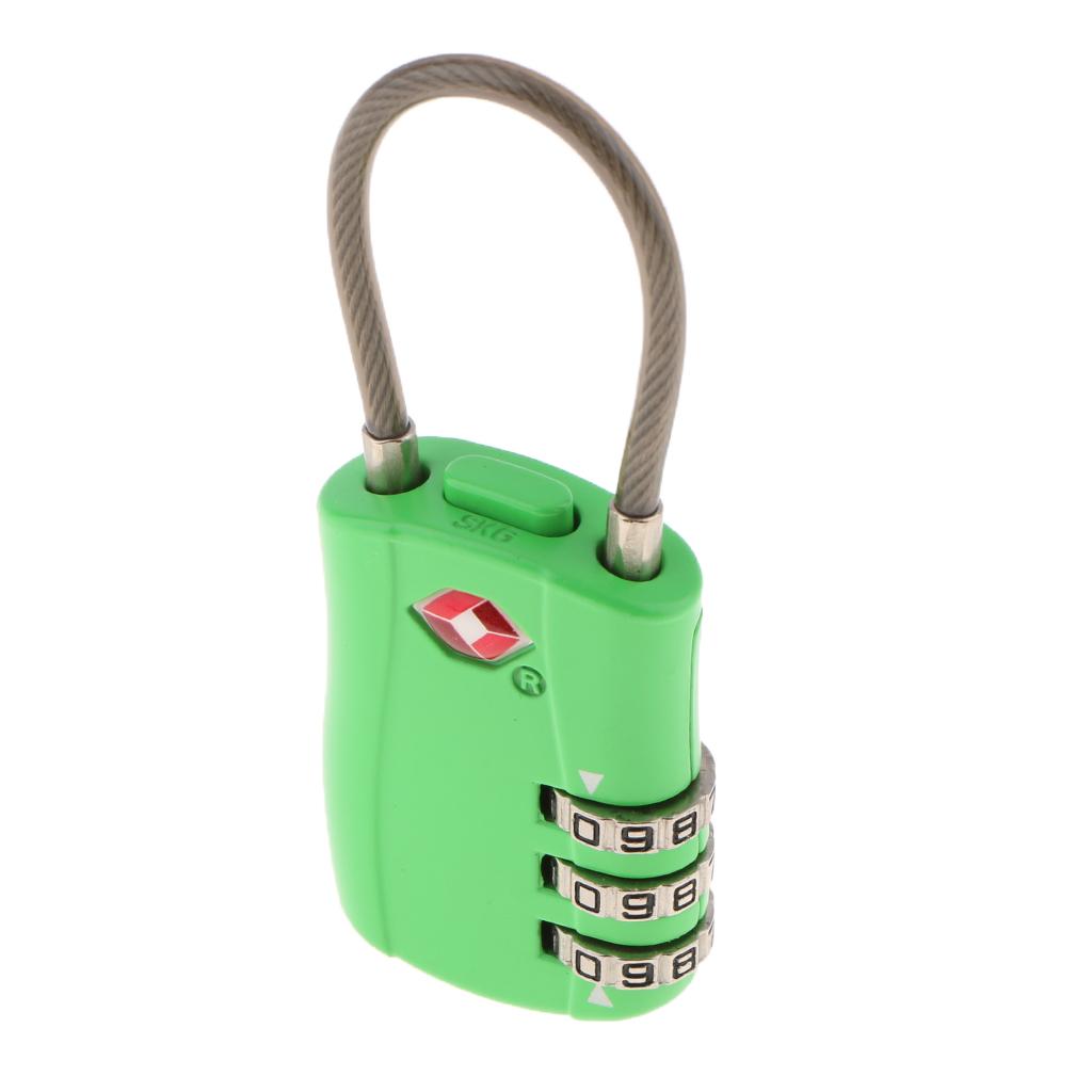 TSA Luggage Travel Suitcase Bag Code Lock 3 Digit Combination Padlock TSA002 Green