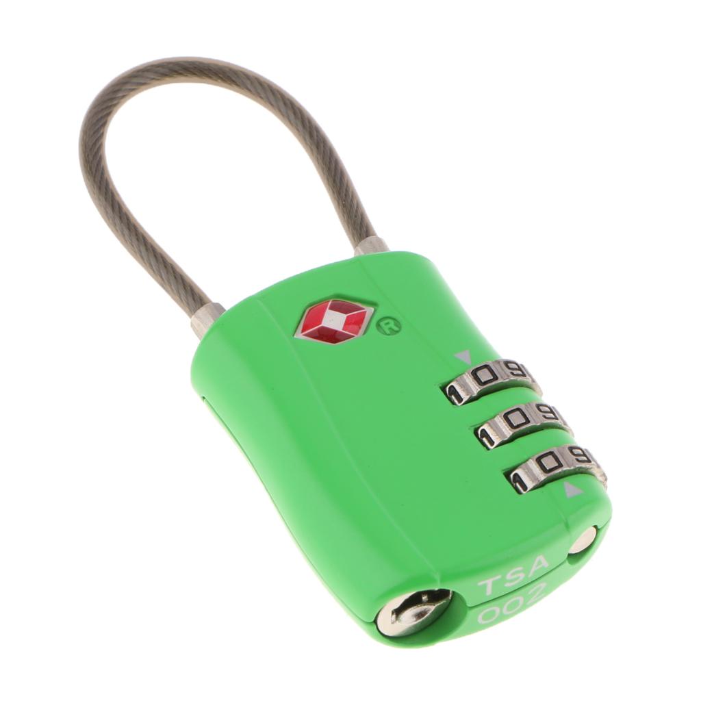 TSA Luggage Travel Suitcase Bag Code Lock 3 Digit Combination Padlock TSA002 Green