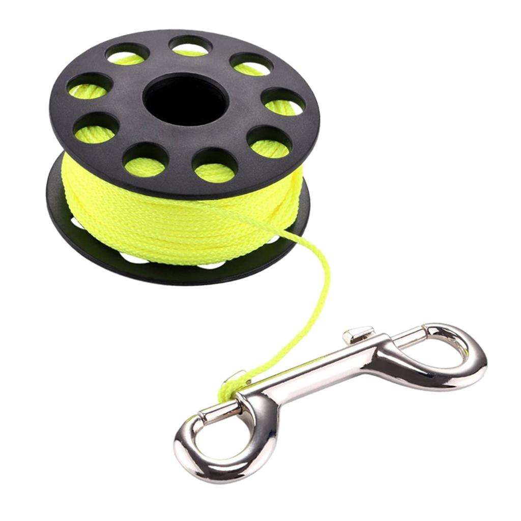 PC Buoy Rope Coil with Clip Clamp Marine Finger Reel Scuba Locking Spool 30m